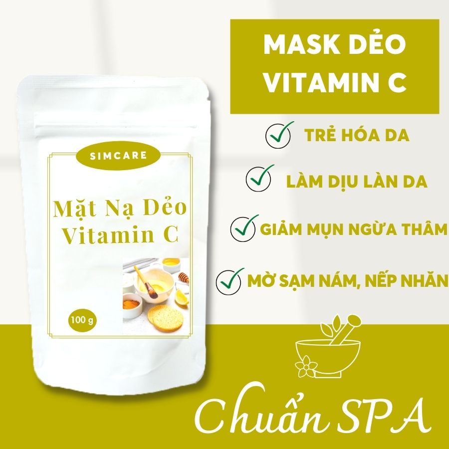 Mặt nạ dẻo vitamin c cho da mụn - sáng da - mờ nám _ chuẩn spa - gói 100gram