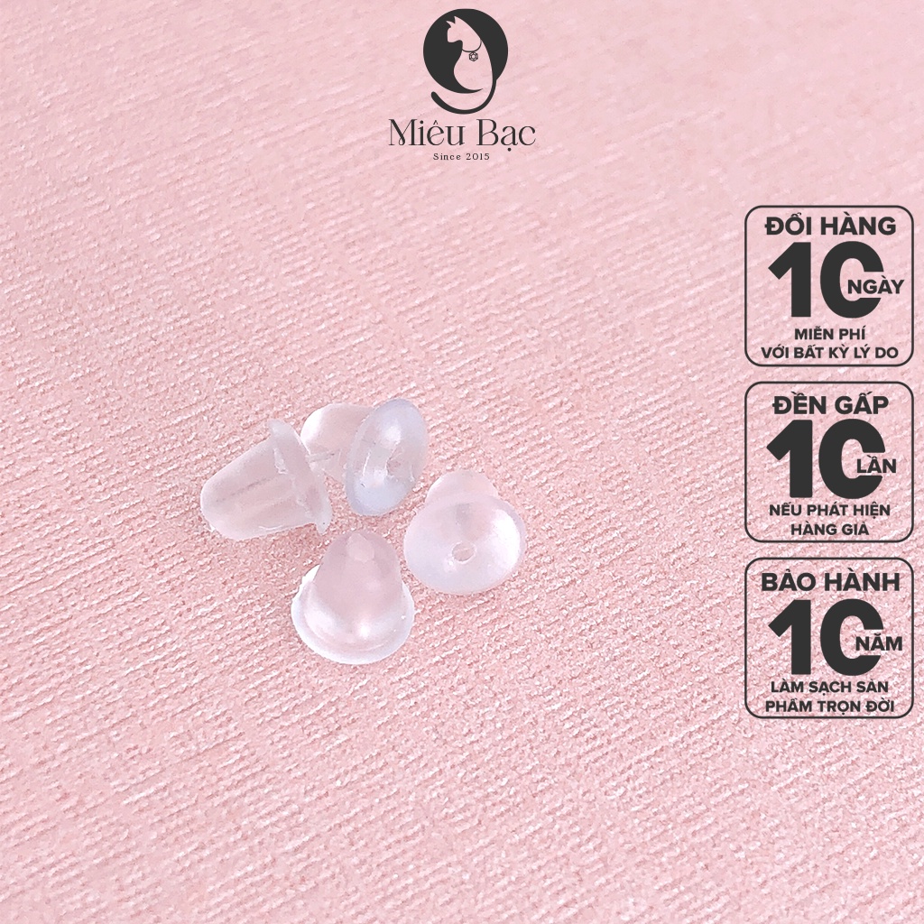 Chốt Khuyên tai cao su thời trang phụ kiện trang sức Miêu Bạc H004