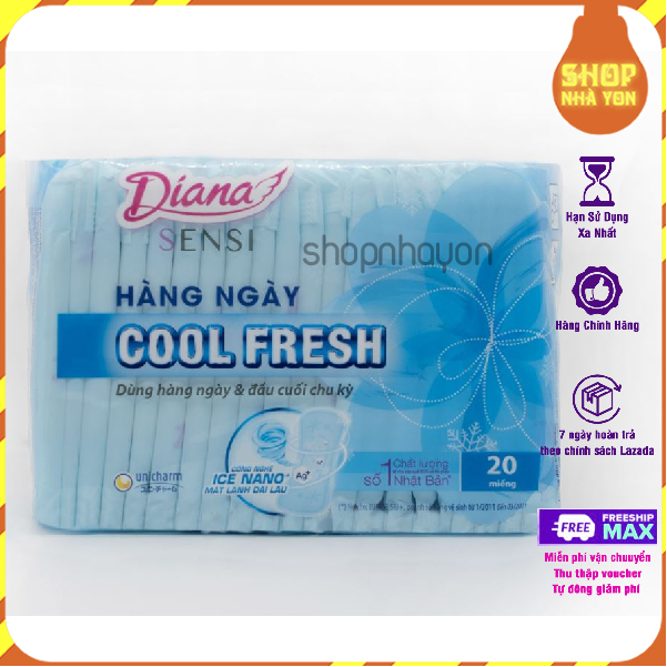 BVS Hàng Ngày Diana Sensi Cool Fresh Siêu Mát Lạnh 20 miếng gói