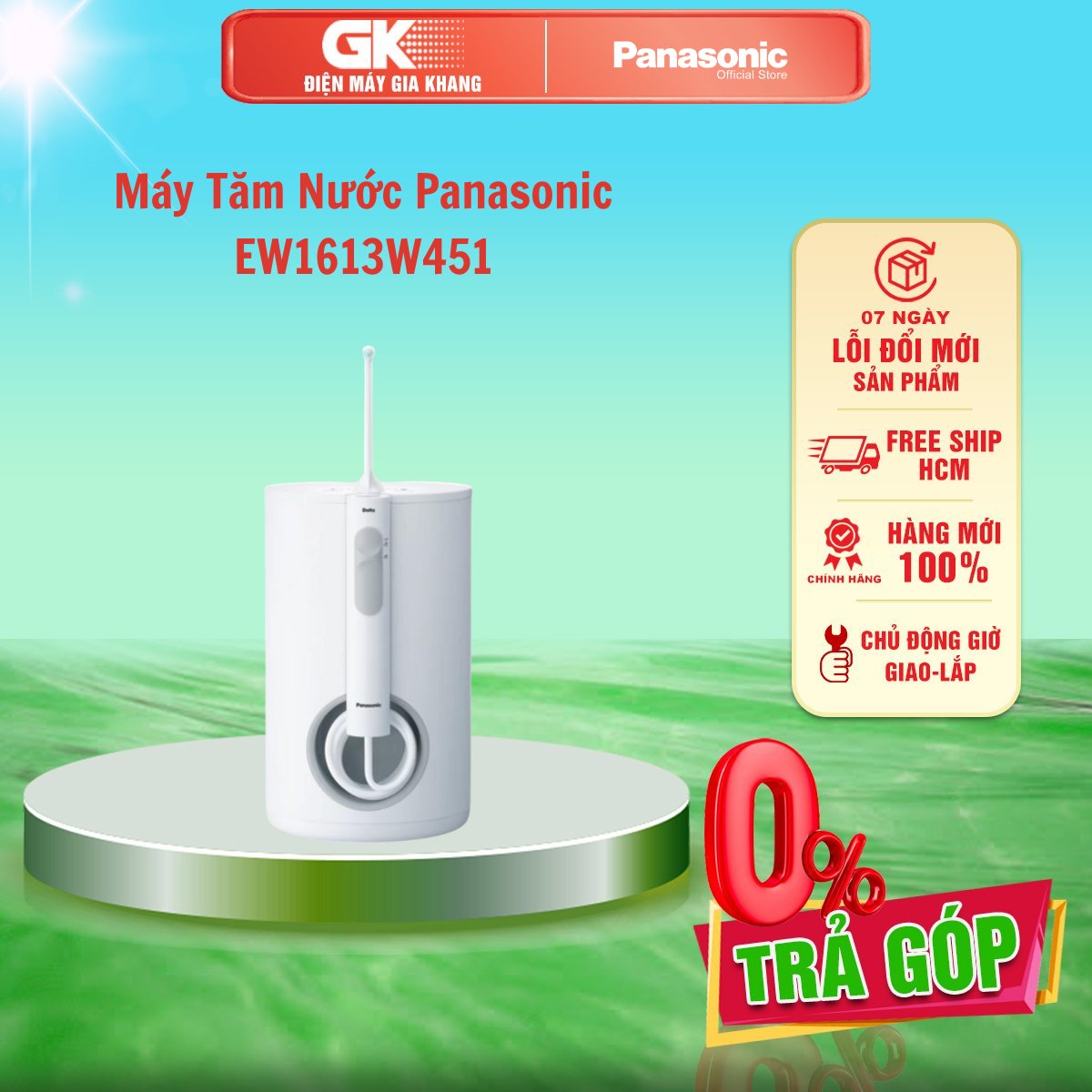 Máy tăm nước panasonic ew1613w451 - giao toàn quốc - freeship hcm - 10 mức điều chỉnh áp lực nước