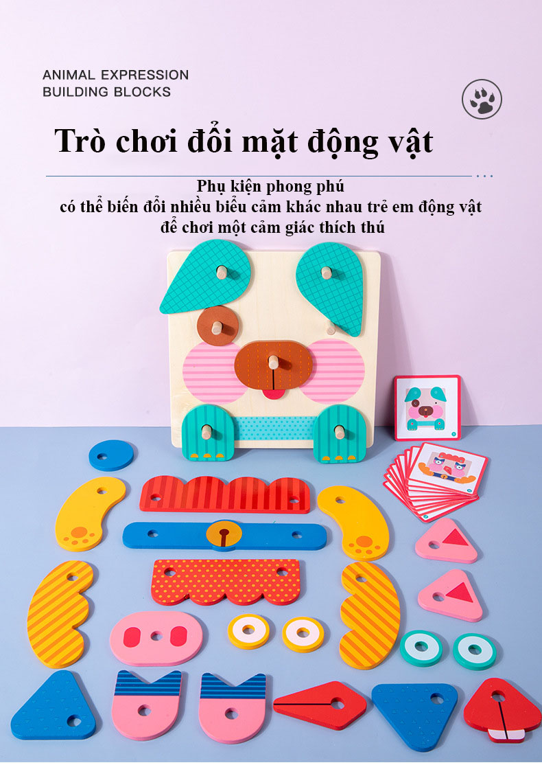 Đồ chơi giáo dục thiết kế khuôn mặt nhận thức sớm montessori cho trẻ