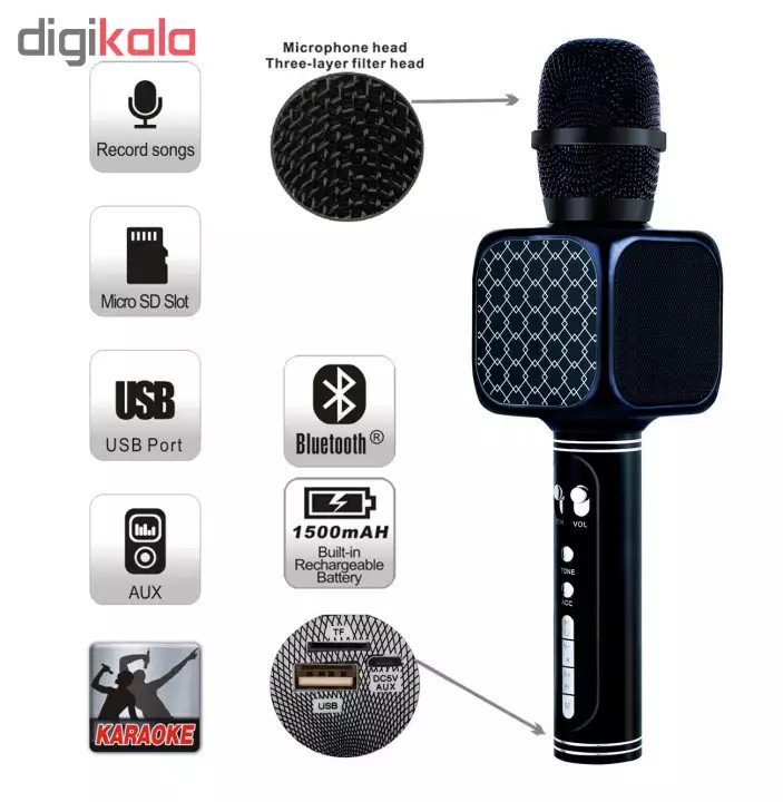 Micro karaoke bluetooth YS-69 dung lượng pin lớn hát liên tục 6 tiếng, mic hát blutooth thu âm