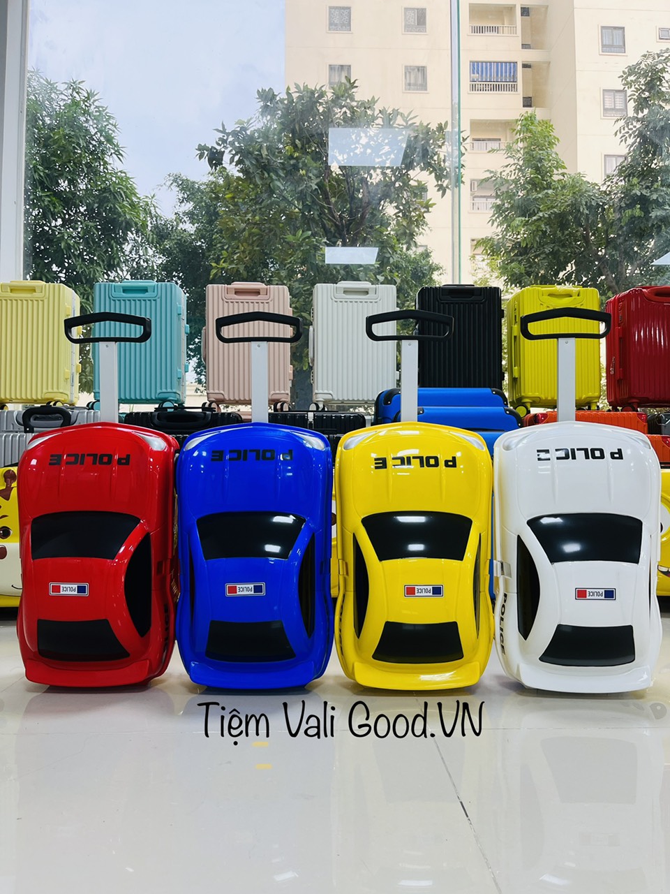 Vali em bé, vali xe hơi, vali trẻ em, vali kéo nhiều màu