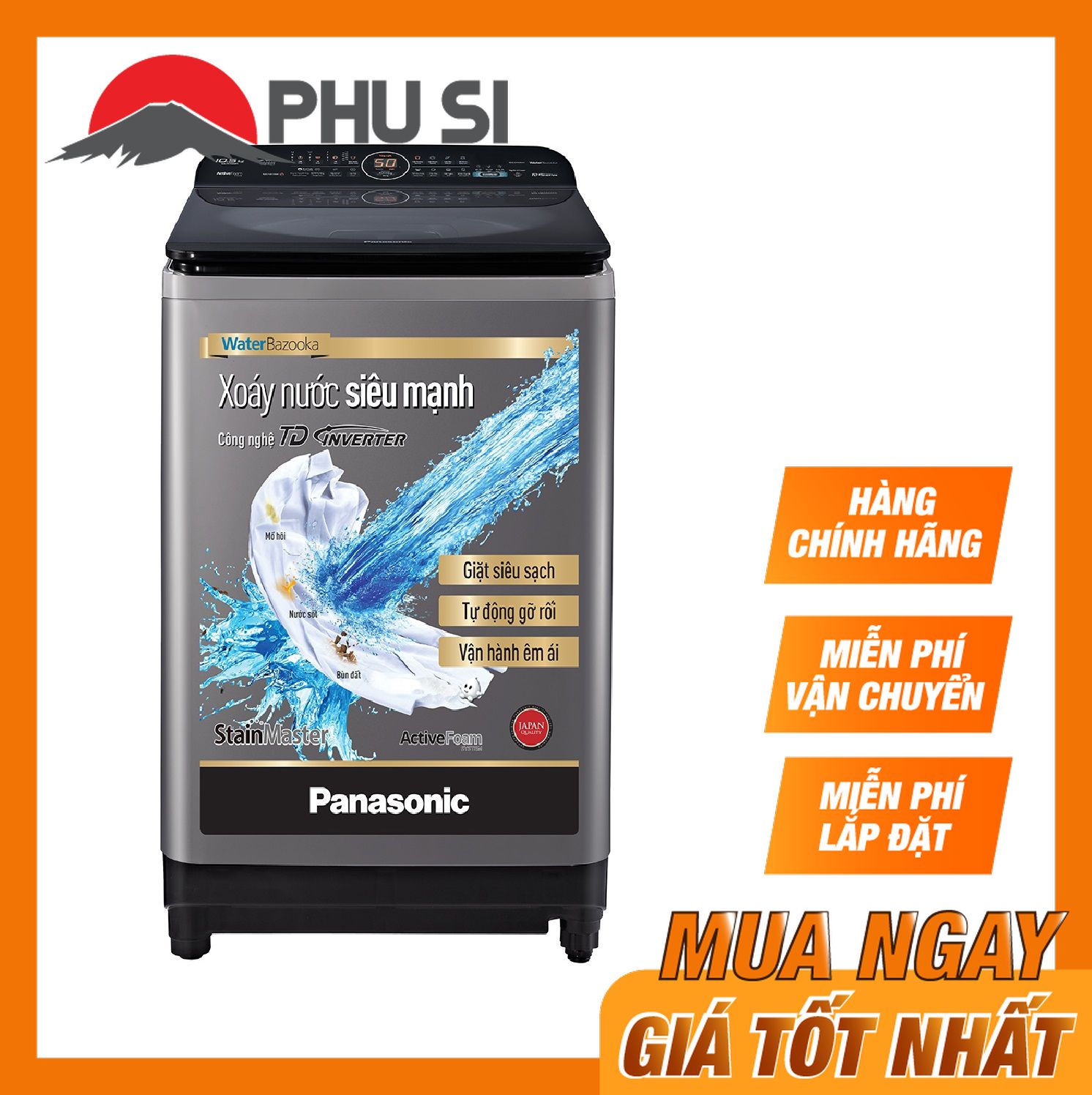 Máy giặt panasonic inverter 10.5 kg na-fd10ar1gv - hàng chính hãng