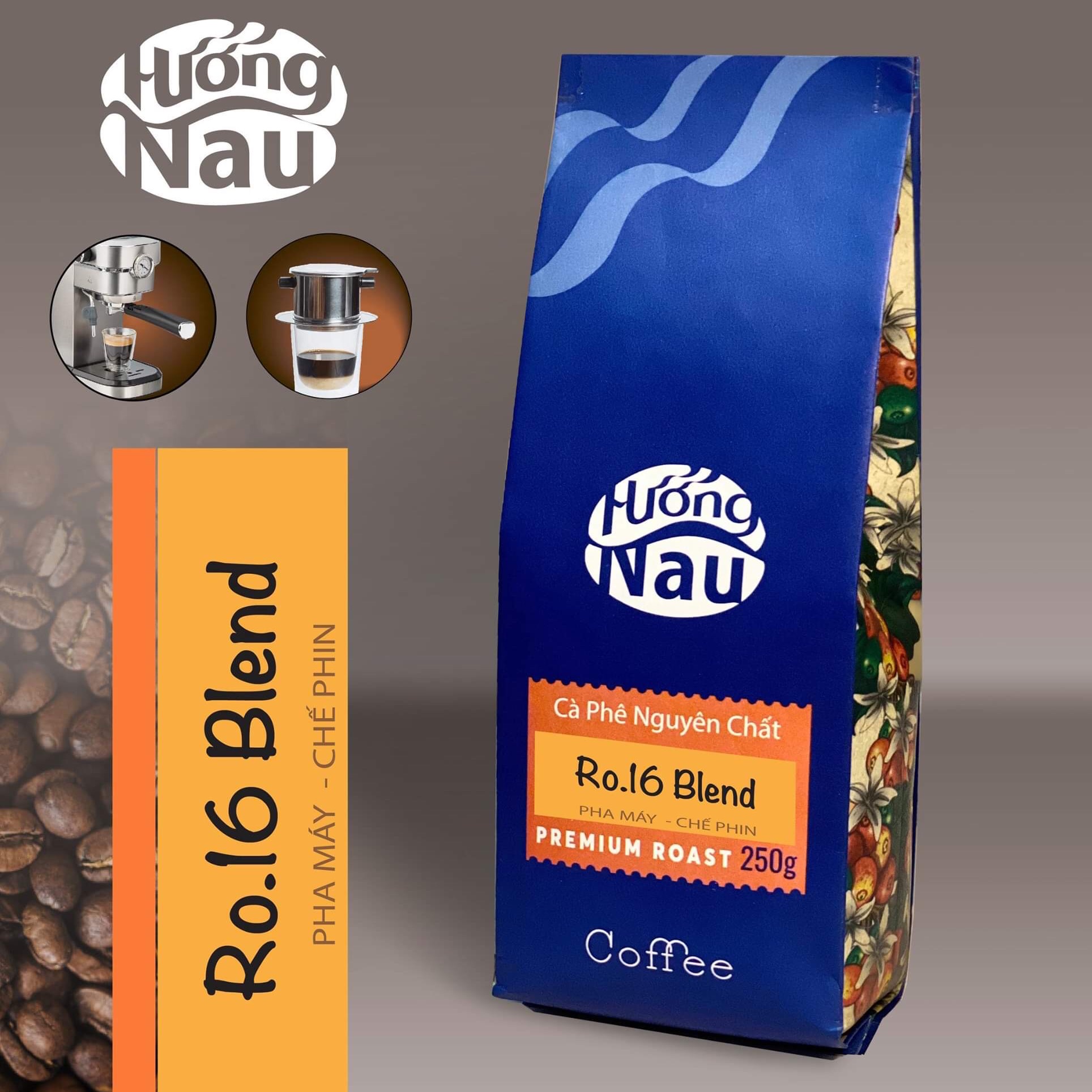 250Gram, CÀ PHÊ HẠT RANG XAY NGUYÊN CHẤT ROBUSTA BLEND HƯƠNG NÂU, PHA TRỘN 80% HẠT ROBUSTA SẺ HẠT NHỎ, CHẮC HẠT VÀ 20% ARABICA CẦU ĐẤT HẢO HẠNG. HƯƠNG VỊ: ĐẮNG, ĐẬM PHA TRỘN VỚI HƯƠNG VỊ THƠM DỊU THANH CHUA NHẸ, HẬU NGỌT, PHA PHIN VÀ PHA MÁY. SIZE 16