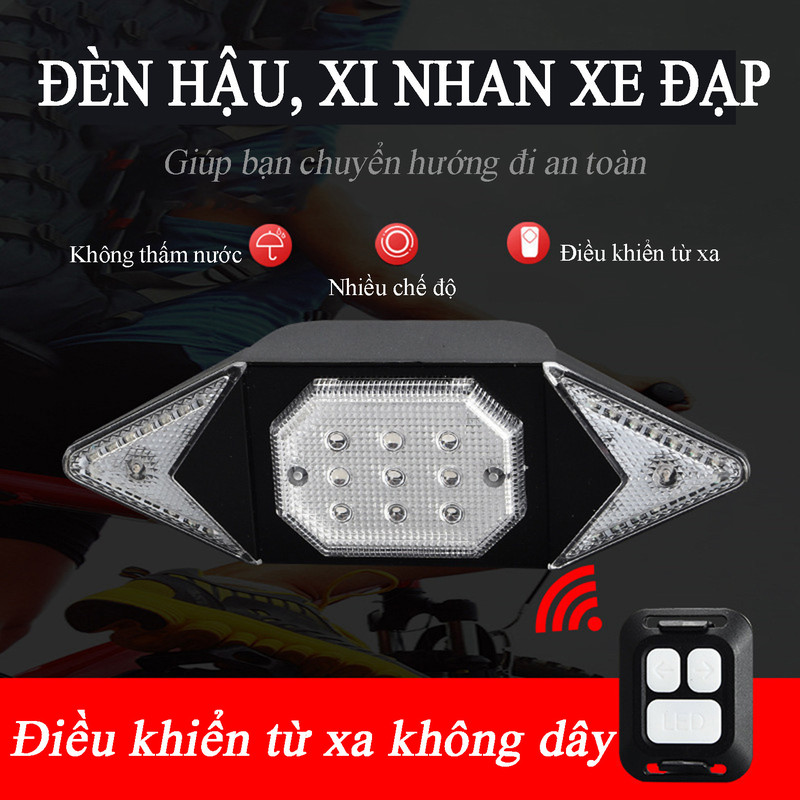 Đèn Xi Nhan Xe Đạp Sạc USB Đèn Hậu Xe Đạp Điều Khiển Từ Xa Không Dây Đèn Pha Đèn Rẽ Trái Phải