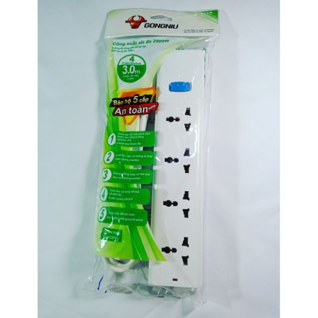 Ổ cắm điện chống sét Gongniu 3m