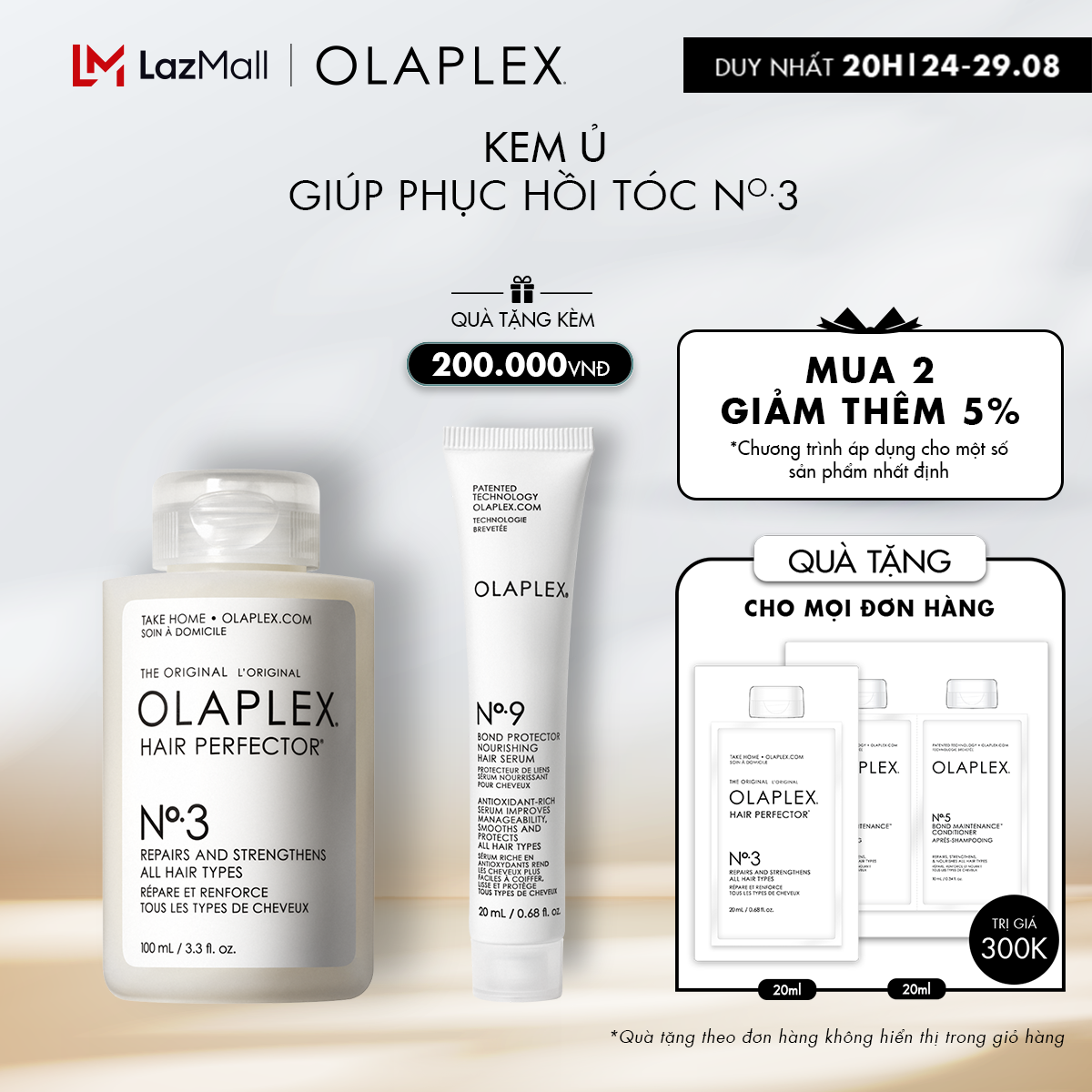 Kem ủ giúp phục hồi tóc hư tổn Olaplex No.3 Hair Perfector