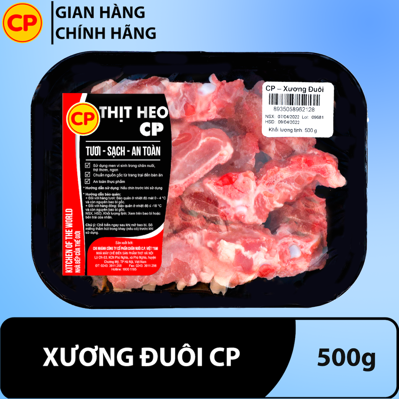 Xương đuôi heo 500g - thịt lợn cp tươi sạch
