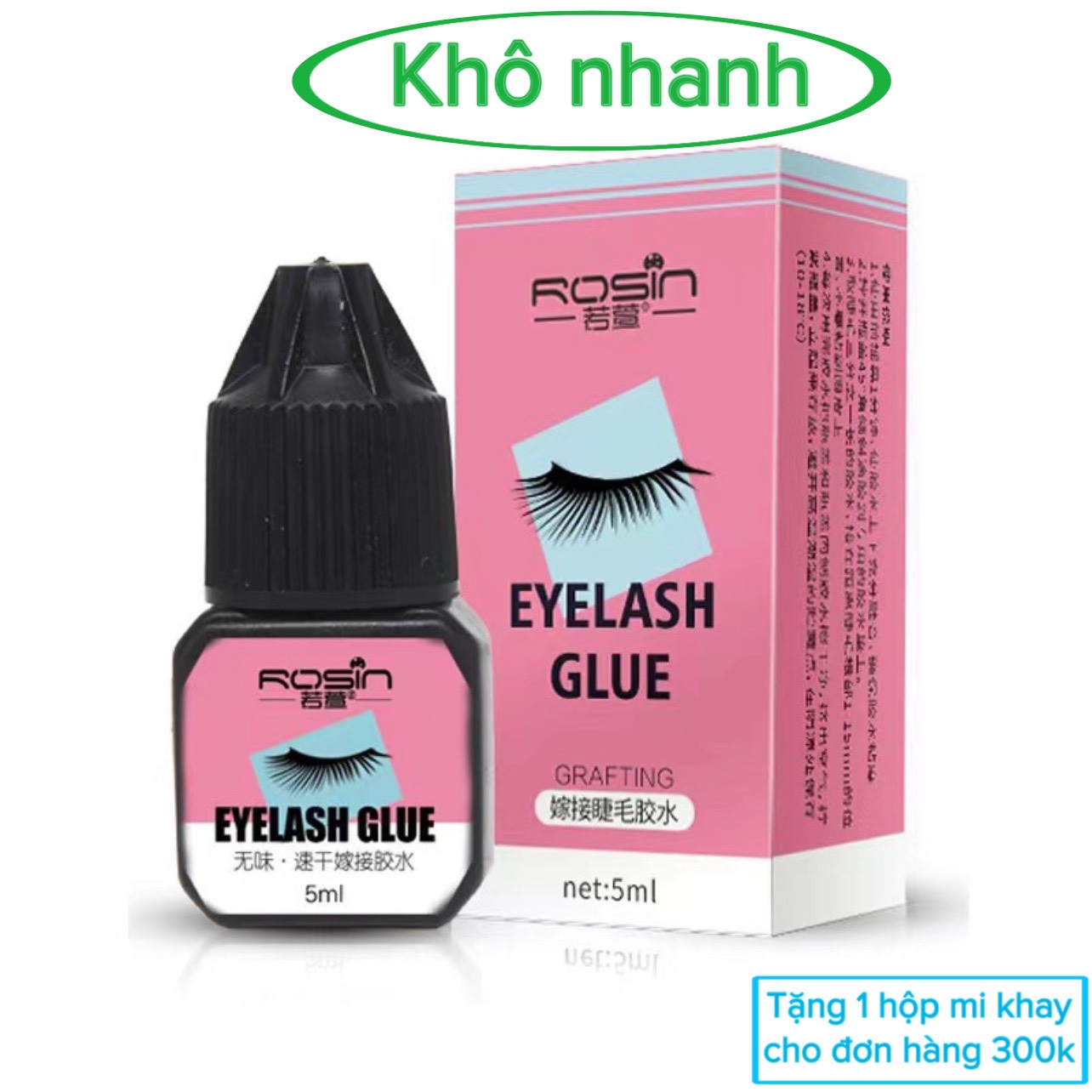 Keo nối mi không cay ROSIN , khô nhanh dành cho người mới tập nối hoặc tự nối mi