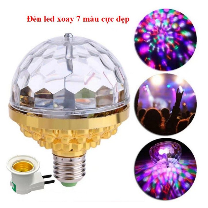 Đèn led xoay 7 màu, đèn led vũ trường, đèn laser 7 màu, vũ trường, bar, sân khấu, dân bay