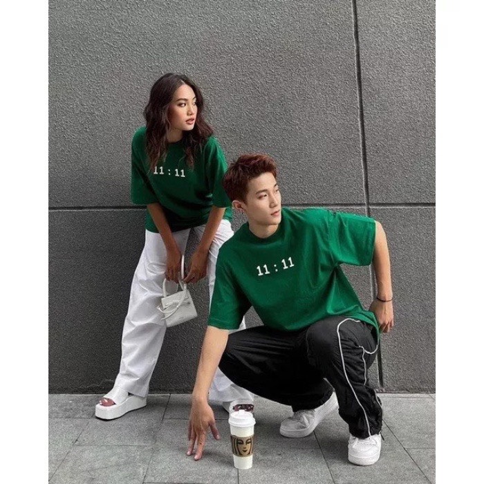 Áo thun 11:11 xanh lá hot thời trang nam nữ unisex ullzang ms09