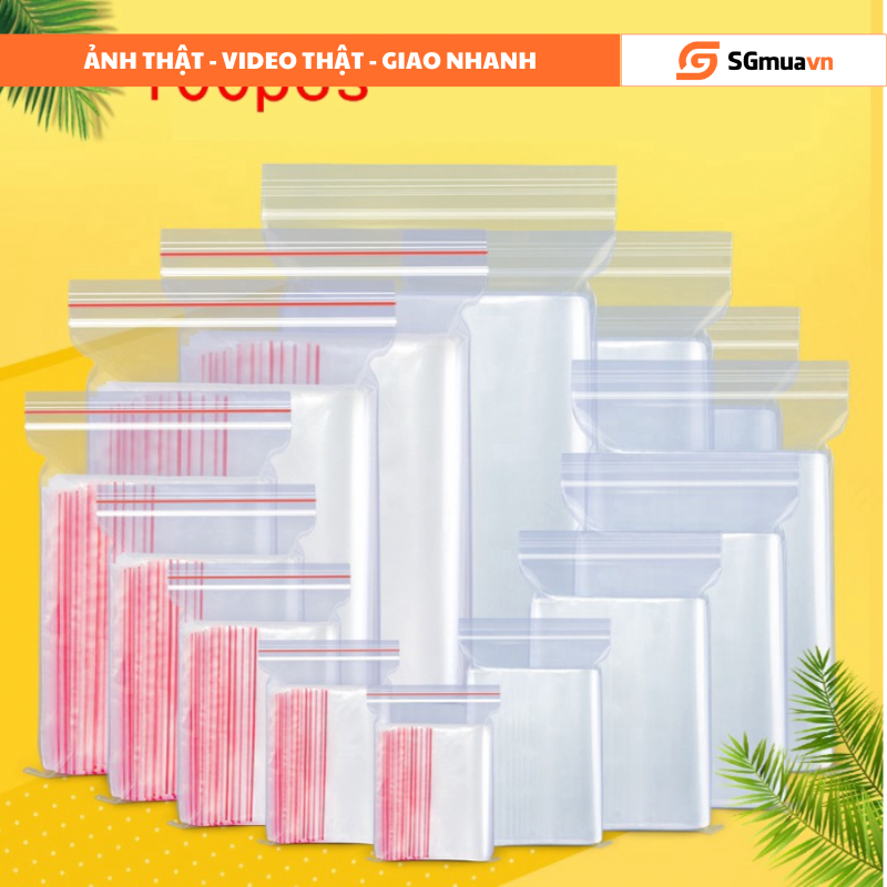 Túi zip siêu dai 10x15cm loại dày vừa dai chắc 100 túi/set ~ 100 gram