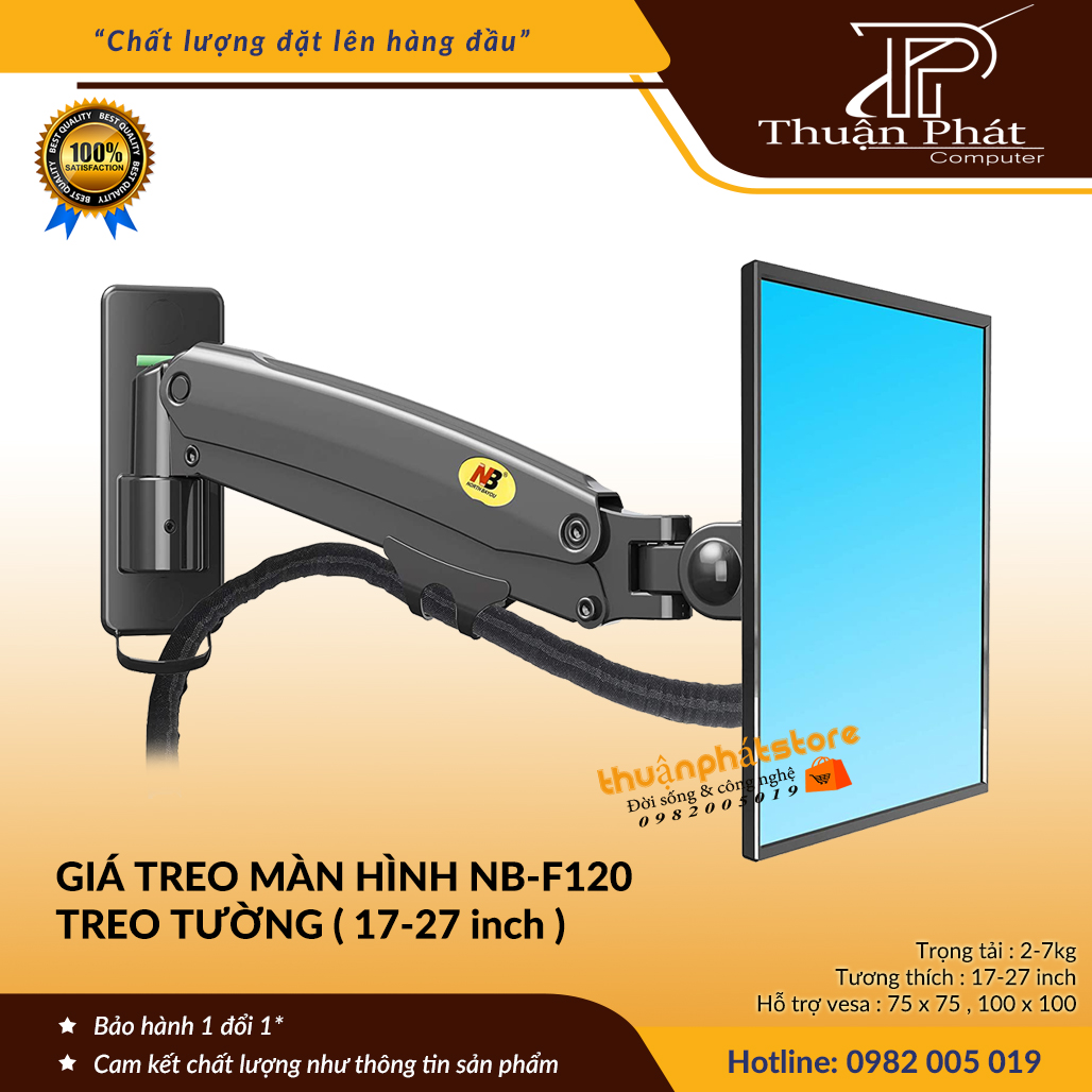 Giá Treo Màn Hình Máy Tính NB-F120 ( treo tường ) - Xoay Màn 360 độ - Thiết Kế Treo Tường