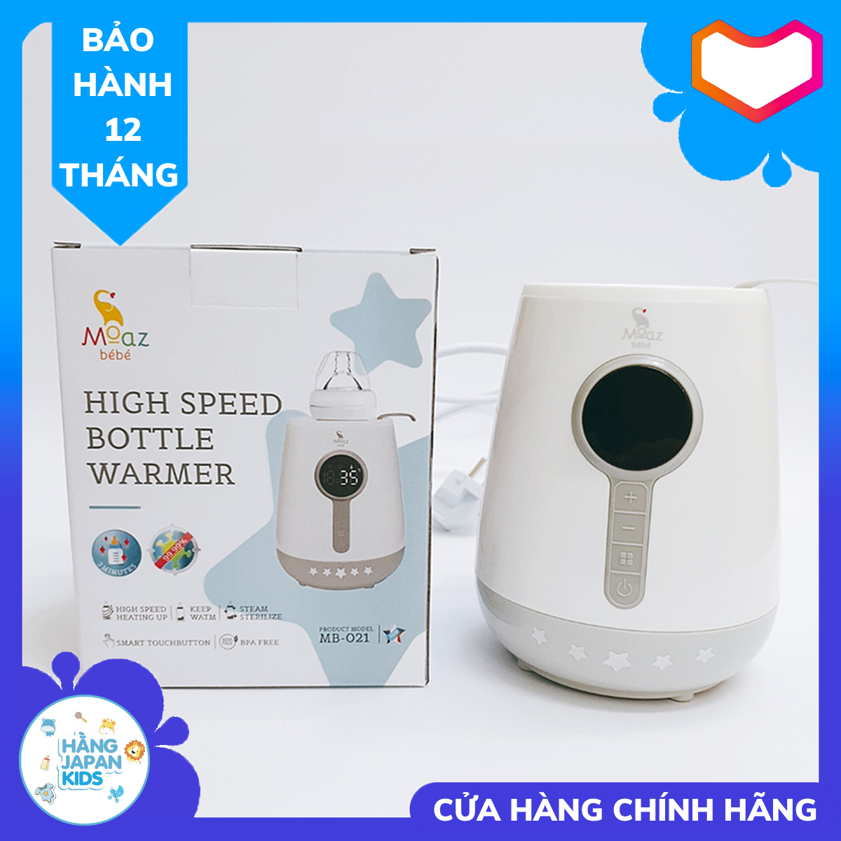 Máy hâm sữa siêu tốc moaz bébé mb021 - chính hãng