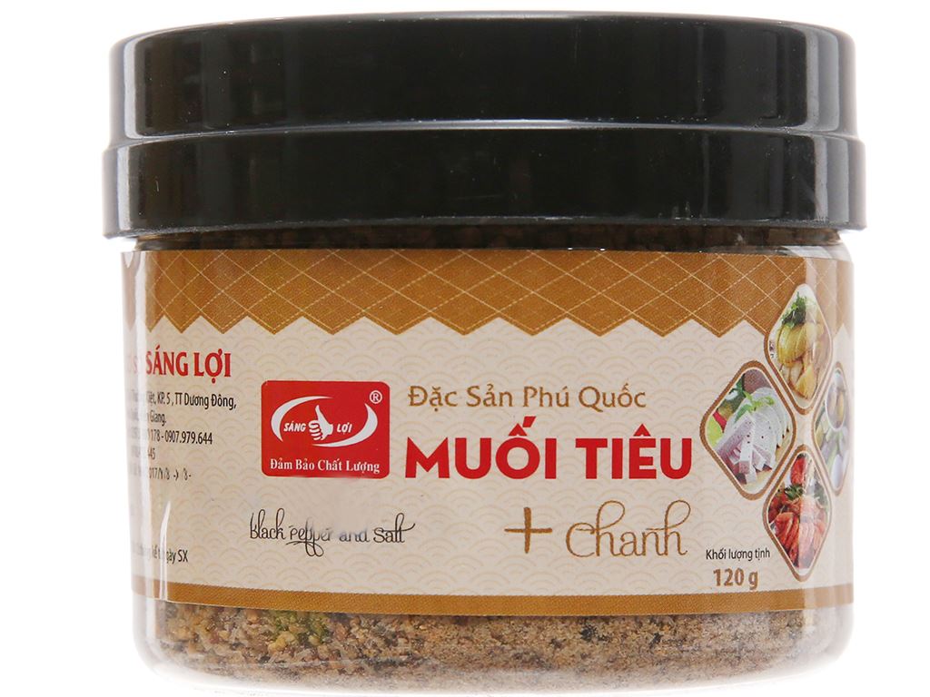 Muối tiêu chanh sáng lợi phú quốc hũ 120 gram