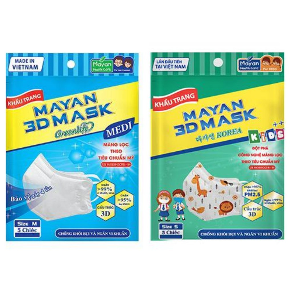 Mayan - Khẩu Trang 3D mask - Khẩu Trang y tế - kháng khuẩn