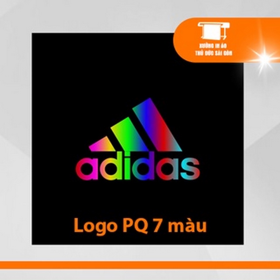 Logo ủi nhiệt "adidas" phản quang bạc-bảy màu