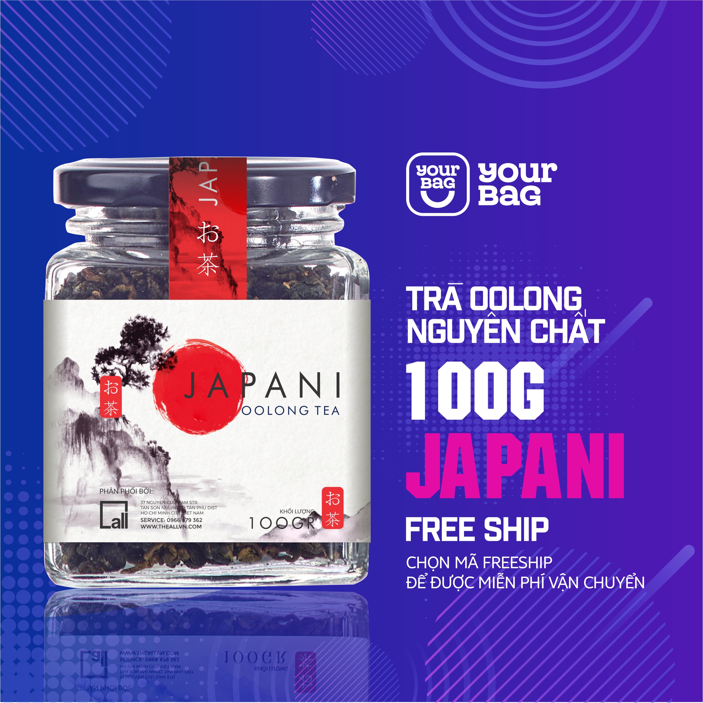Trà Olong (Oolong/ Olong) Japani Nguyên Chất, Hương thơm thanh khiết, hậu ngọt không gây mất ngủ, giúp giảm cân - yourbag Trà Ô Long