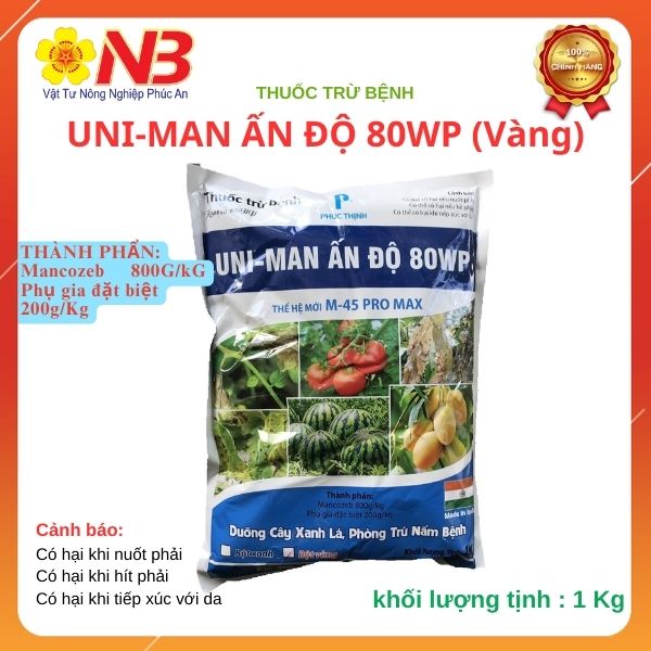 (BỆNH) Uni-man Ấn Độ - Bột Vàng - 1Kg (Byphan 800WP) - Phúc Thịnh