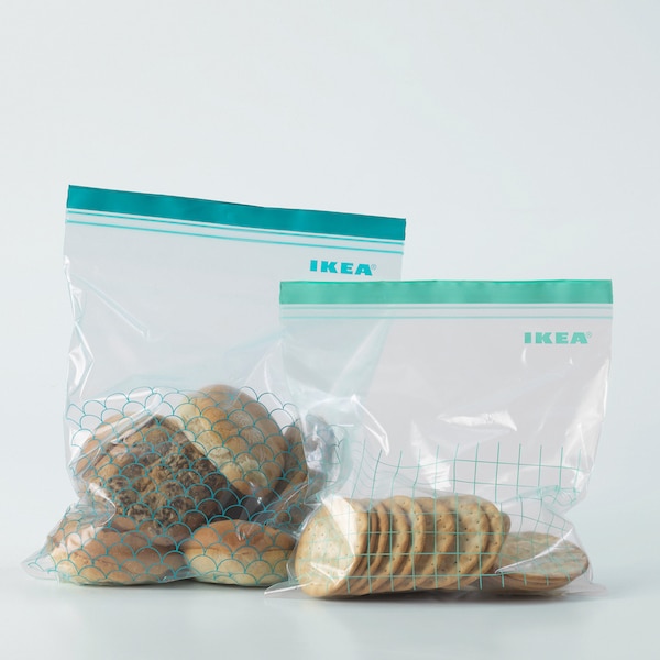 Túi zip xanh Ikea - túi đựng thực phẩm - túi trữ đông