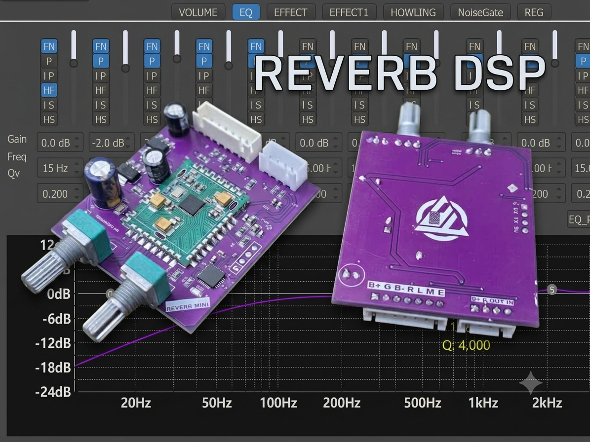 (Vang số mini) reverb mini DSP chip KT0708 độ loa kéo, apmpli.... có phần mềm chỉnh chuyên nghiệp, chống hú 10 cấp