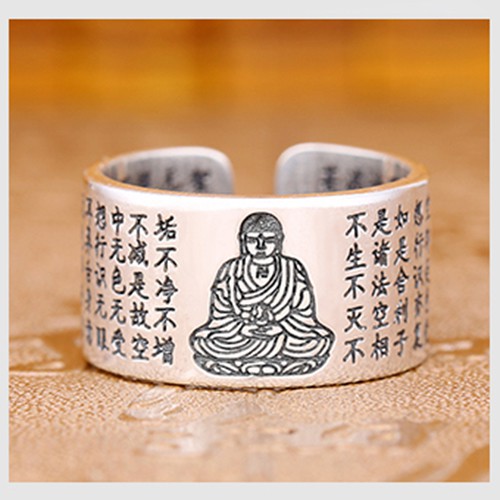 Nhẫn Bạc nam 925 khắc kinh phật cổ ( nhập khẩu nguyên chiếc từ Thái Lan )