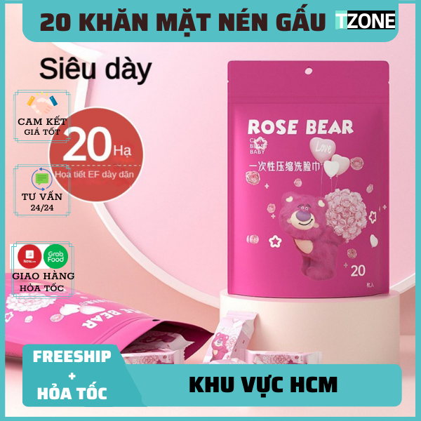 Bịch 20 khăn giấy nén gấᴜ dâu dễ thương