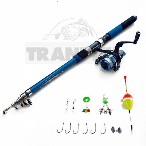 BỘ CẦN CÂU MÁY CẦN RÚT 1M8 - 2M1- 2M4 - 2M7 - 3M - 3M6 CARBON SHIMANO MÁY YF200 + TẶNG KÈM 6 PHỤ KIỆN (*Kim Thủy)
