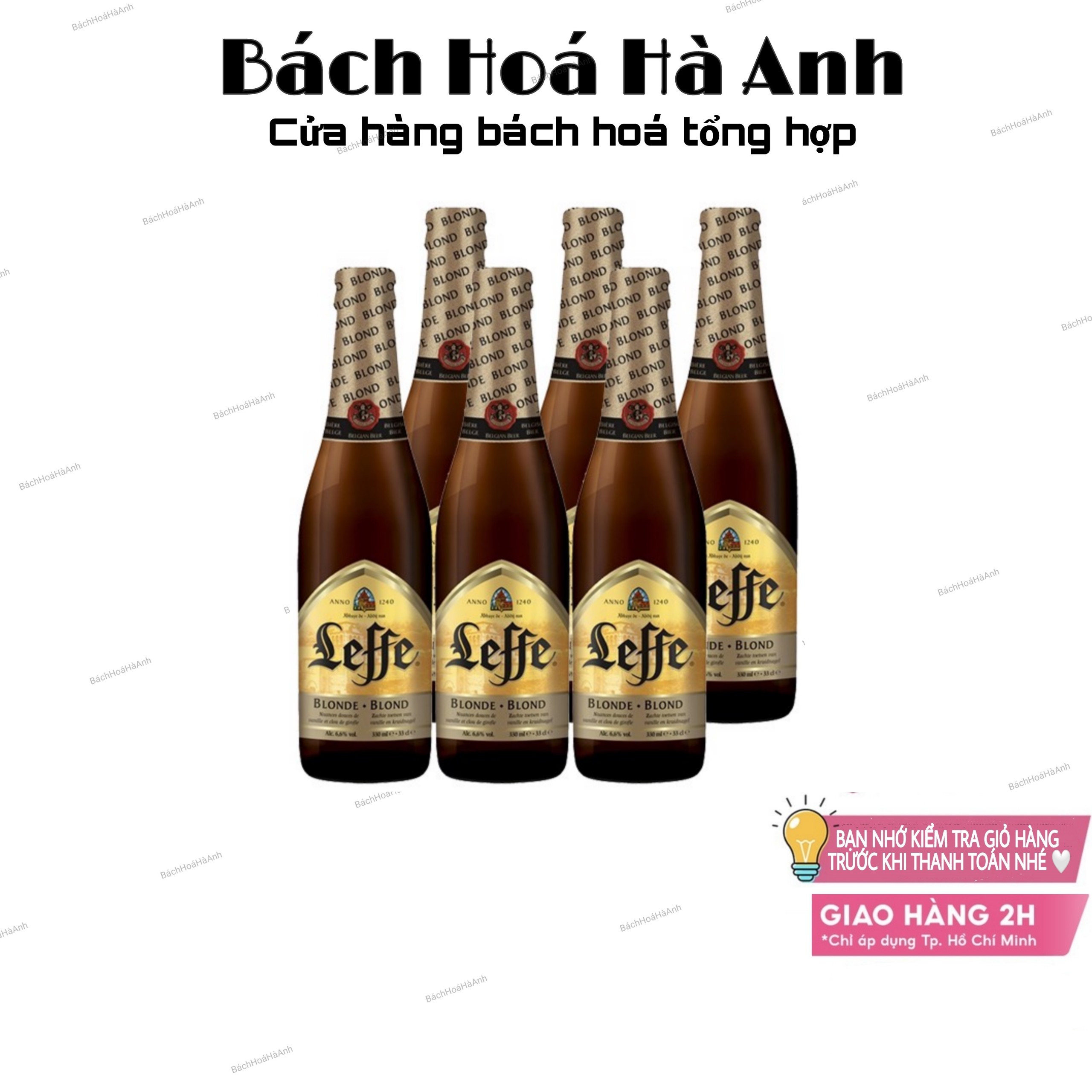 BIA LEFFE BLOND VÀNG - PACK 6 CHAI 330ML