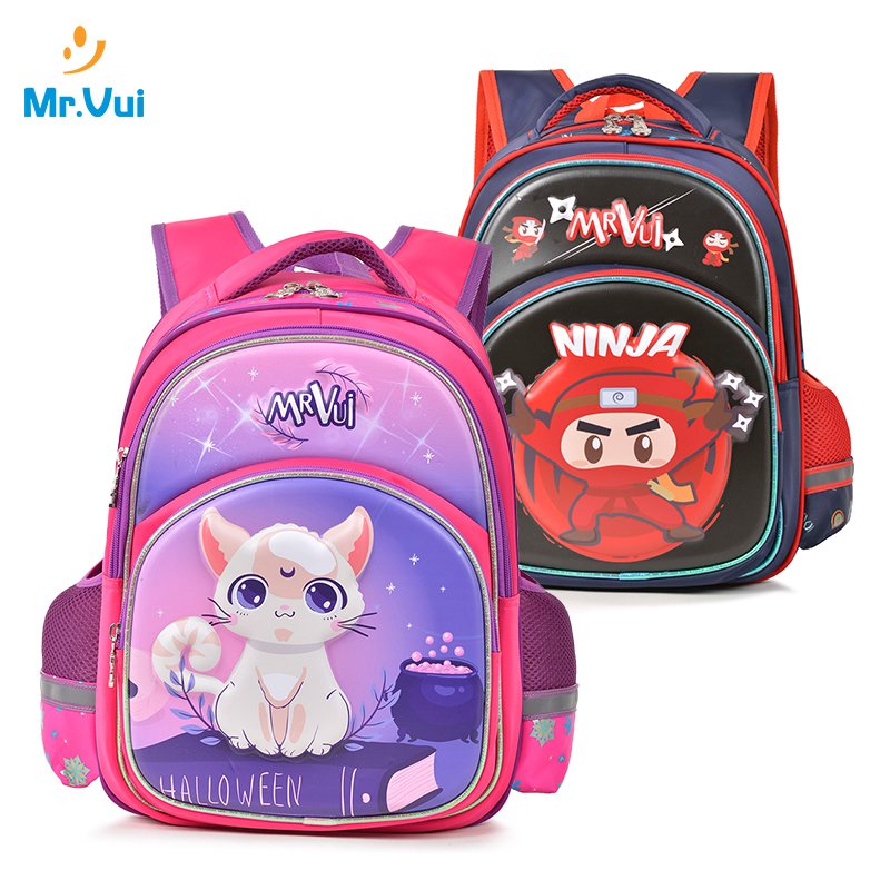 Mr Vui BLH842 ba lô học sinh siêu nhẹ dành cho bé trai và bé gái lớp 1-3 (balo hoc sinh di hoc cap 1)
