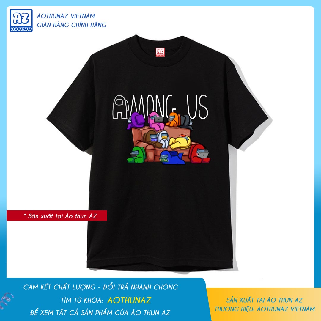AOTHUNAZ - Áo thun in hình game Among US màu đen - Vải Cotton Unisex M2761