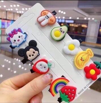 [Nhiều mẫu] Set 10 kẹp tóc dễ thương cho bé hình động vật/ hoạt hình/ Ponny/ trái cây