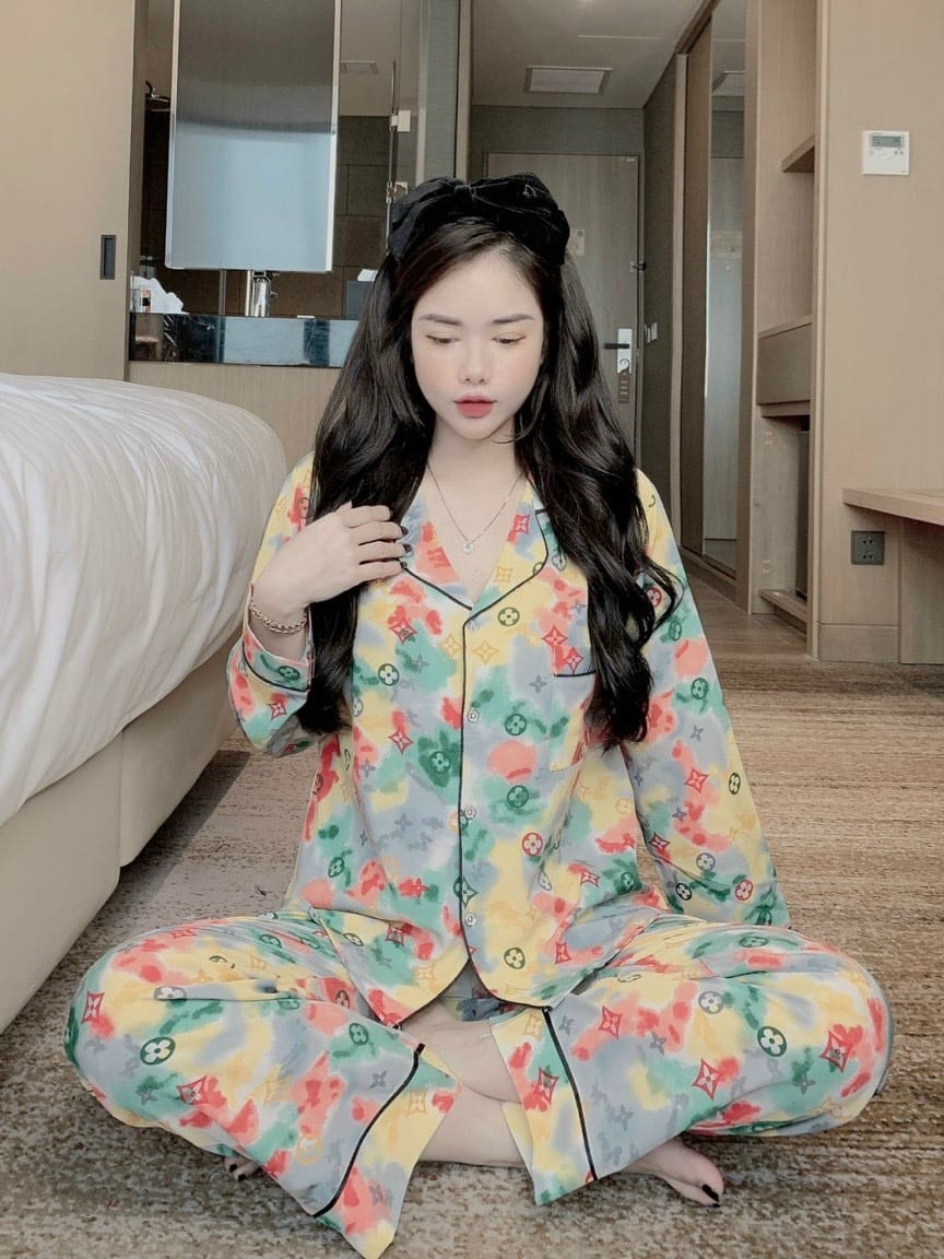 Đồ bộ mango dài , xinh yêu - mẫu mặc sp thật