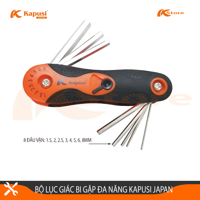 BỘ LỤC GIÁC BI GẬP 8 CHI TIẾT - BỘ LỤC GIÁC BI XẾP ĐA NĂNG KAPUSI JAPAN