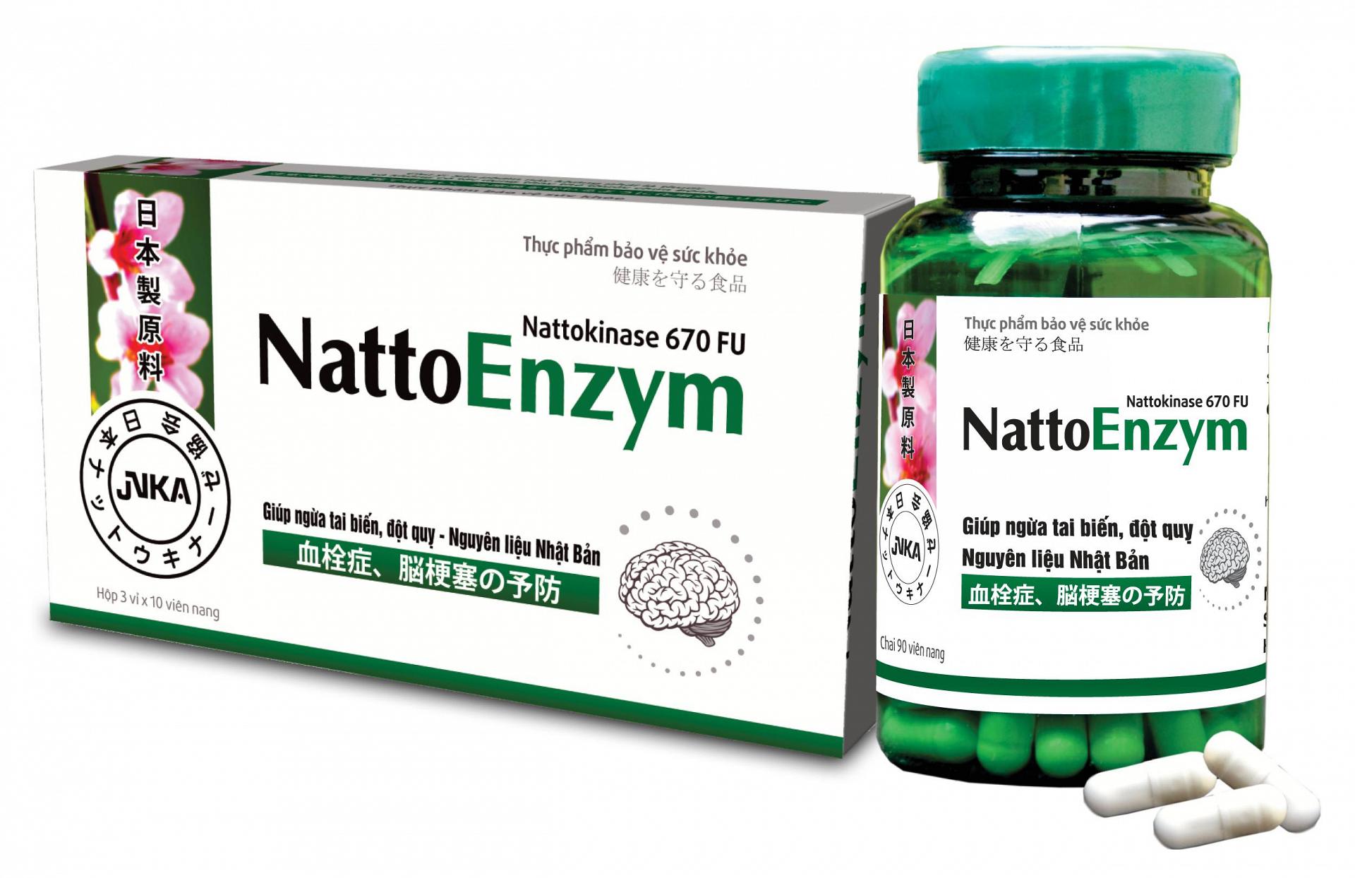NattoEnzym DHG-Hỗ trợ giảm cholesterol máu và làm tan cục máu đông, giúp cải thiện tuần hoàn máu - 30v - 90v