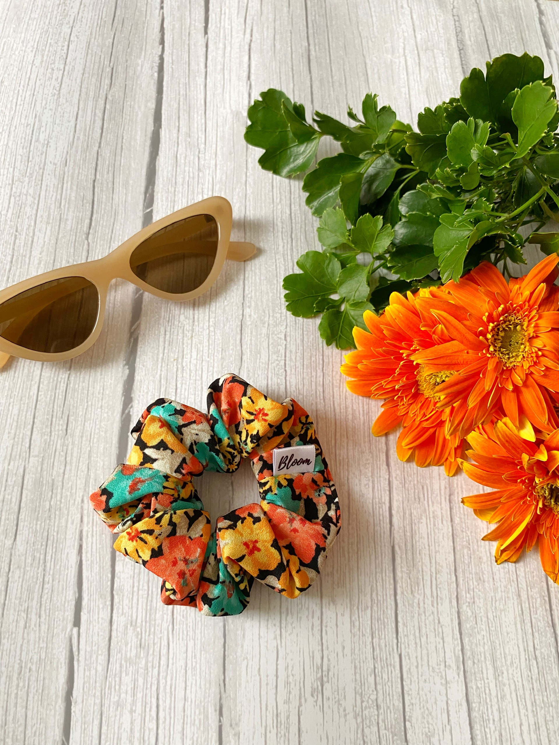 Dây cột tóc lụa tằm chun hoa nhí Mini_ Scrunchies