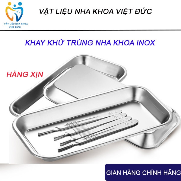 Khay Inox Hình Chữ Nhật Khử Trùng Cho Nha Khoa