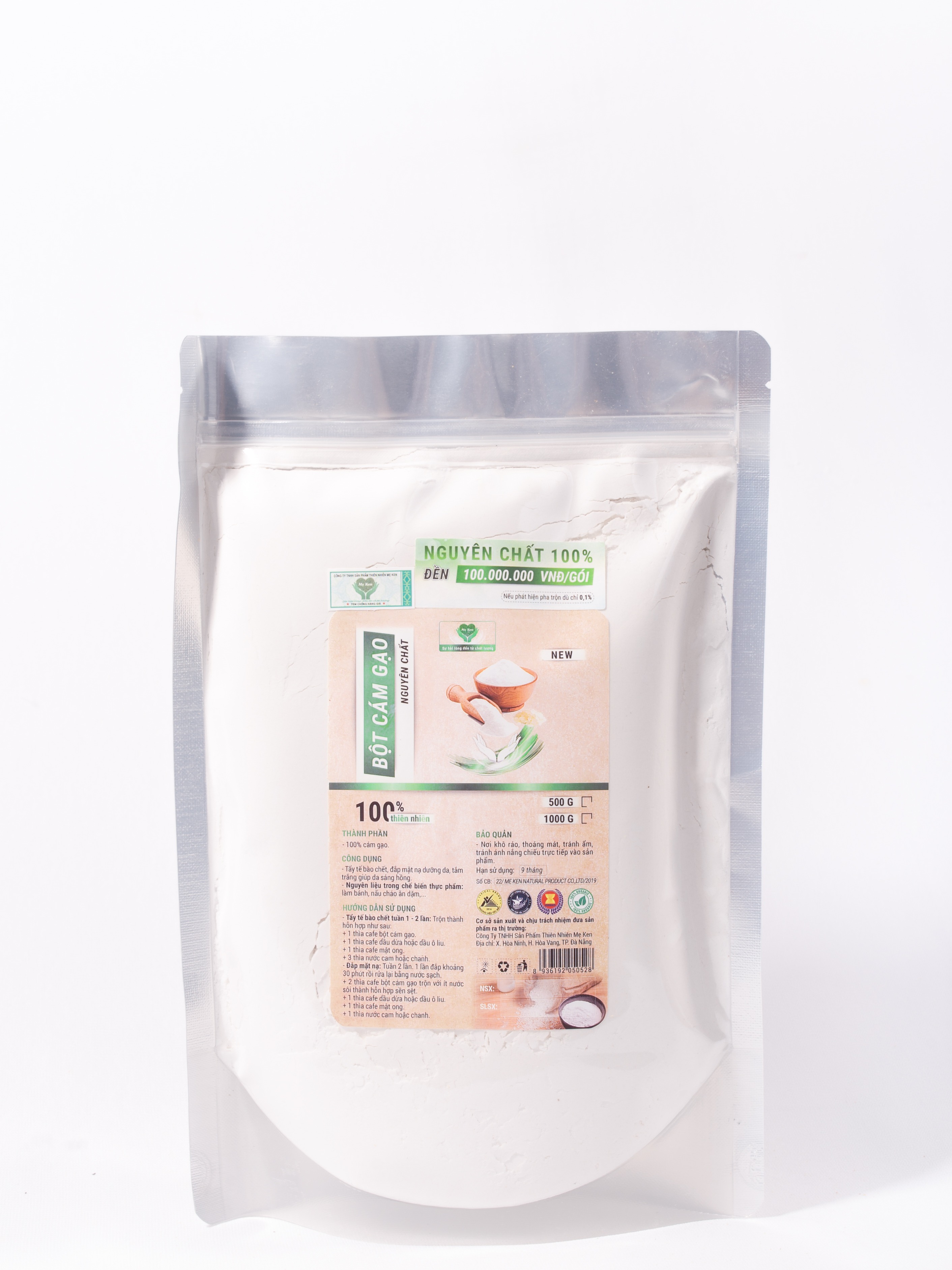 Bột cám gạo nguyên chất mẹ Ken , tẩy tế bào chết, đắp mặt nạ dưỡng da, tắm trắng giúp da sáng hồng