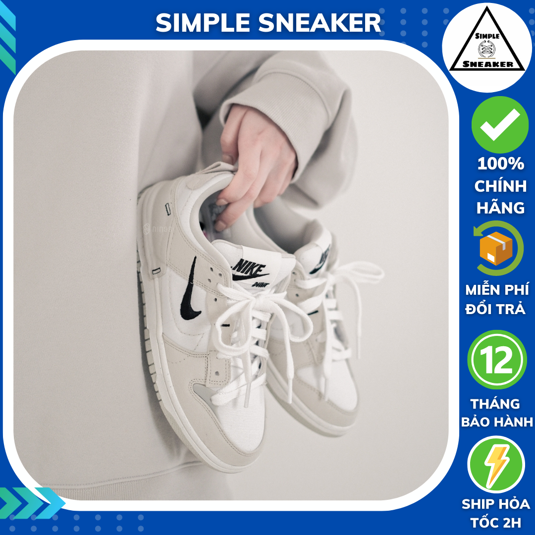 Giày nike dunk low disrupt 2 pale ivory grey chính hãng simple sneaker giày thể thao nike dunk màu xám đen dh4402-101