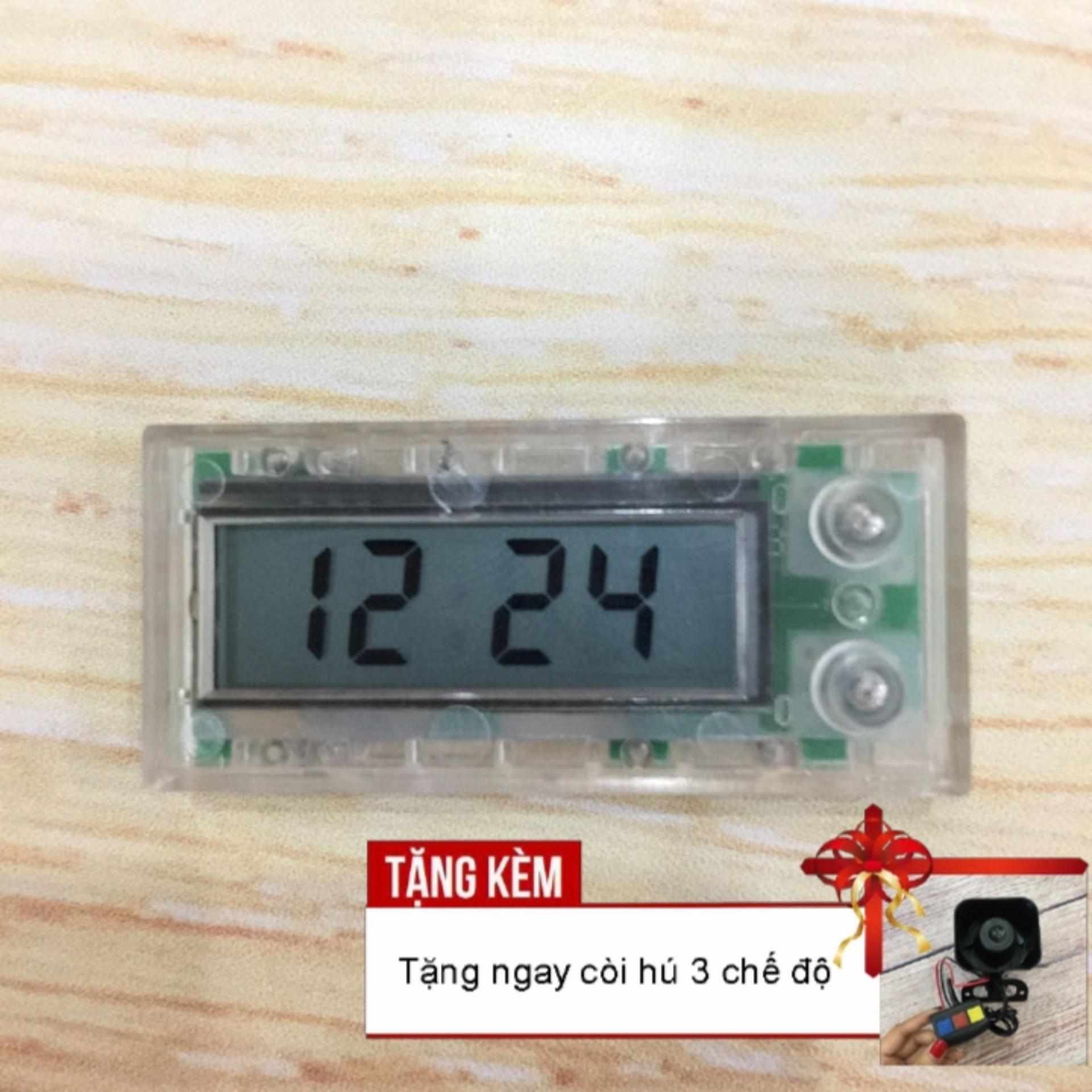 Đồng hồ giờ điện tử dành cho xe máy vespa lx có thể điều chỉnh được giờ dễ dàng g283 - tặng còi hú 3 chế độ cực chất