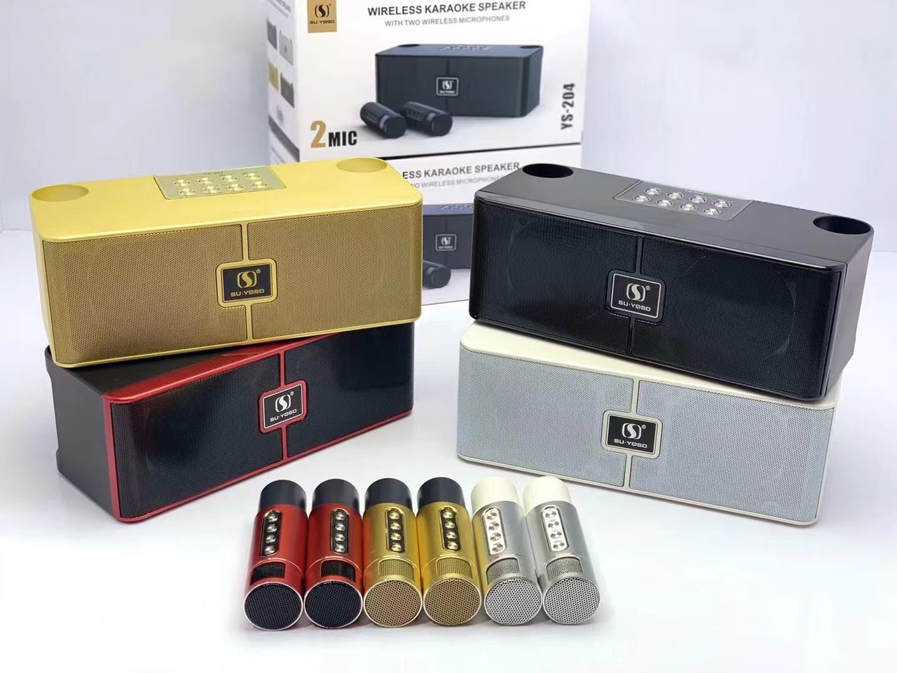 Nơi Bán Loa Bluetooth Mini, Loa Keo Keo Mini,Loa bluetooth karaoke Su-Yosd YS-204-Tặng kèm 2 micro không dây Hiệu Ứng Đổi Giọng,Điều Chỉnh Echo,Reverb Dễ Dàng-Loa Xách Tay Du Lịch,Nghe Nhạc,Hát Karaoke Cực Hay.