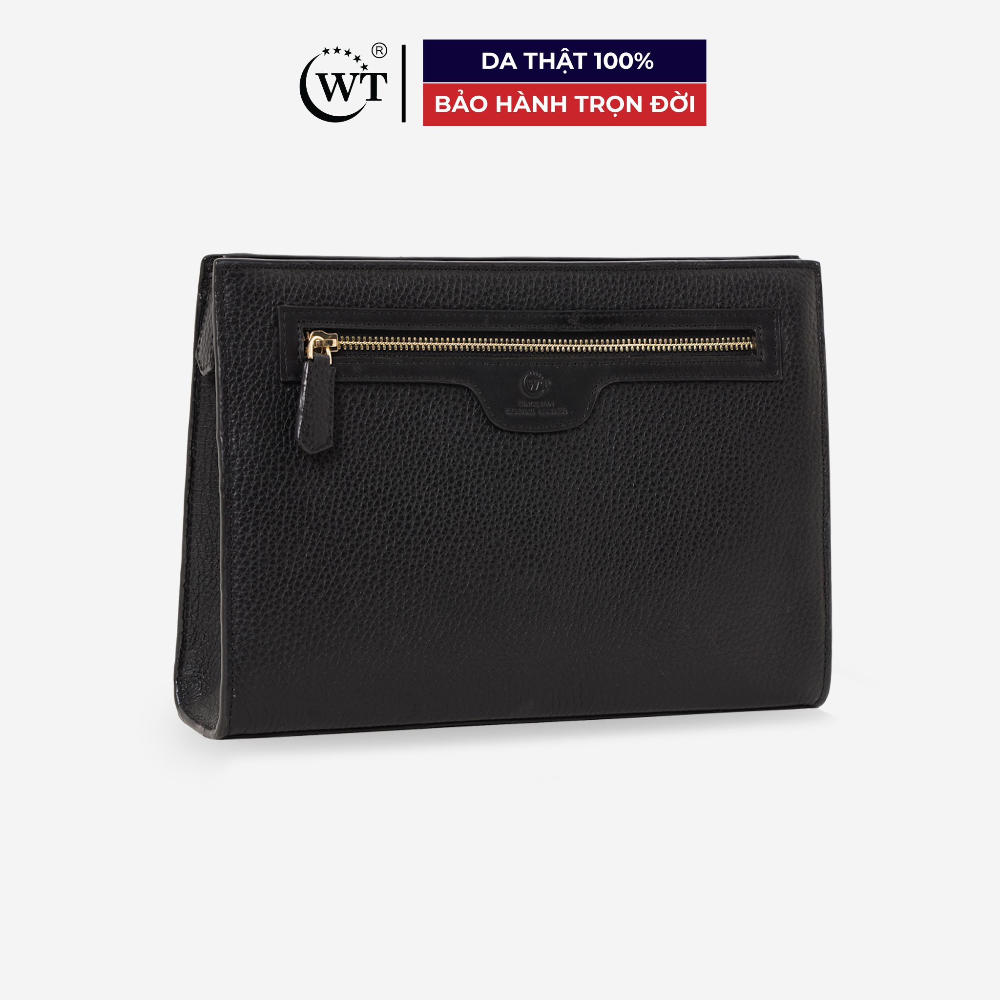 Clutch Nam Có Quai Cầm Tay WT Leather Da Bò Thật Cao Cấp Màu Nâu, Màu Đen, Màu Xanh Navy  070081101, 070081102, 070081107