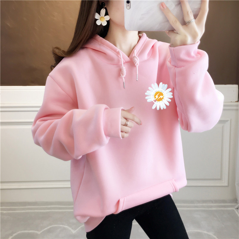 Áo Khoác Nam Nữ Hoodie Mẫu HOT 2020 Hoa Cúc, Áo Hoodie Thời Trang Đẹp, Áo Khoác Hoodie Có Mũ 2 Màu Đen và Hồng