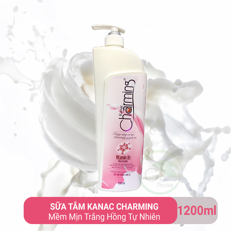 Sữa tắm trắng da dưỡng ẩm Kanac Charming 1200ml- chai lớn siêu tiết kiệm- sữa tắm dưỡng ẩm hương thơm sang trọng