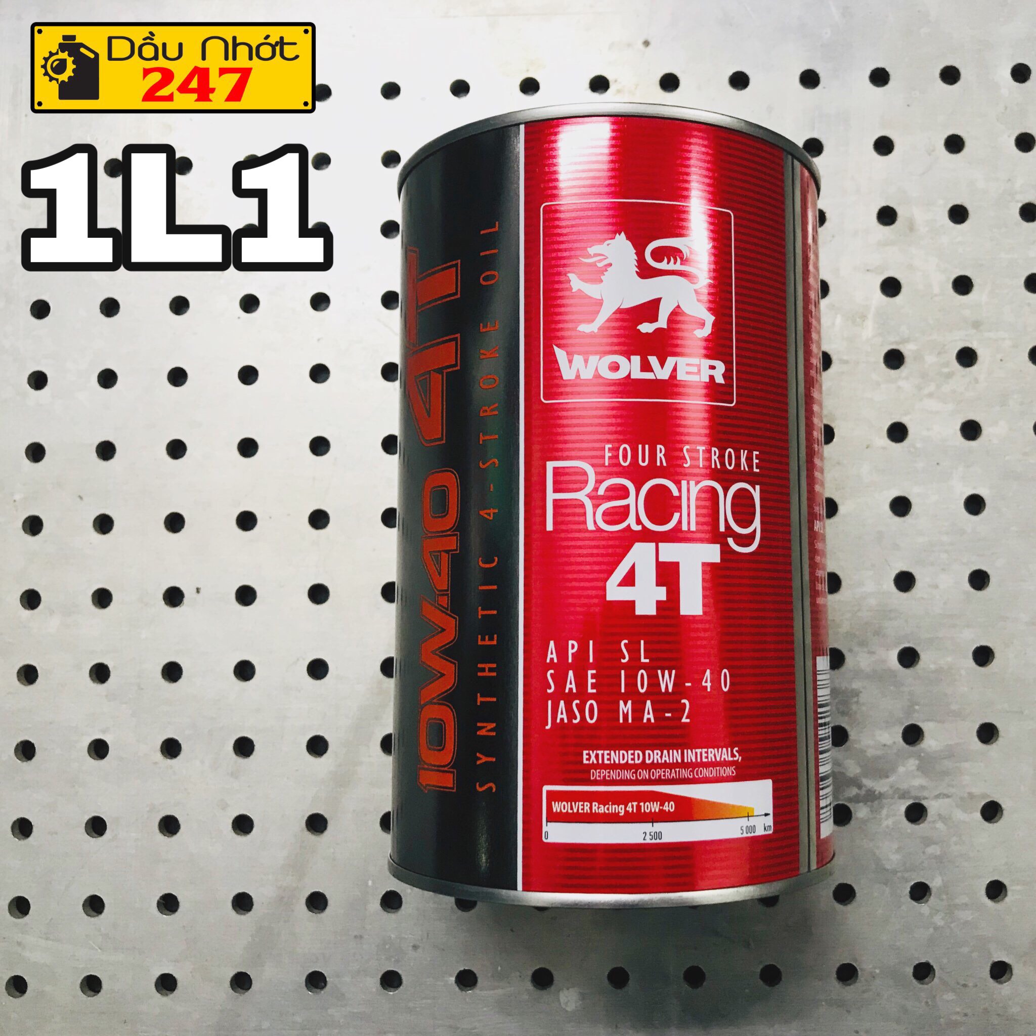 Combo 1L1 dầu nhớt Wolver Racing 10w40
