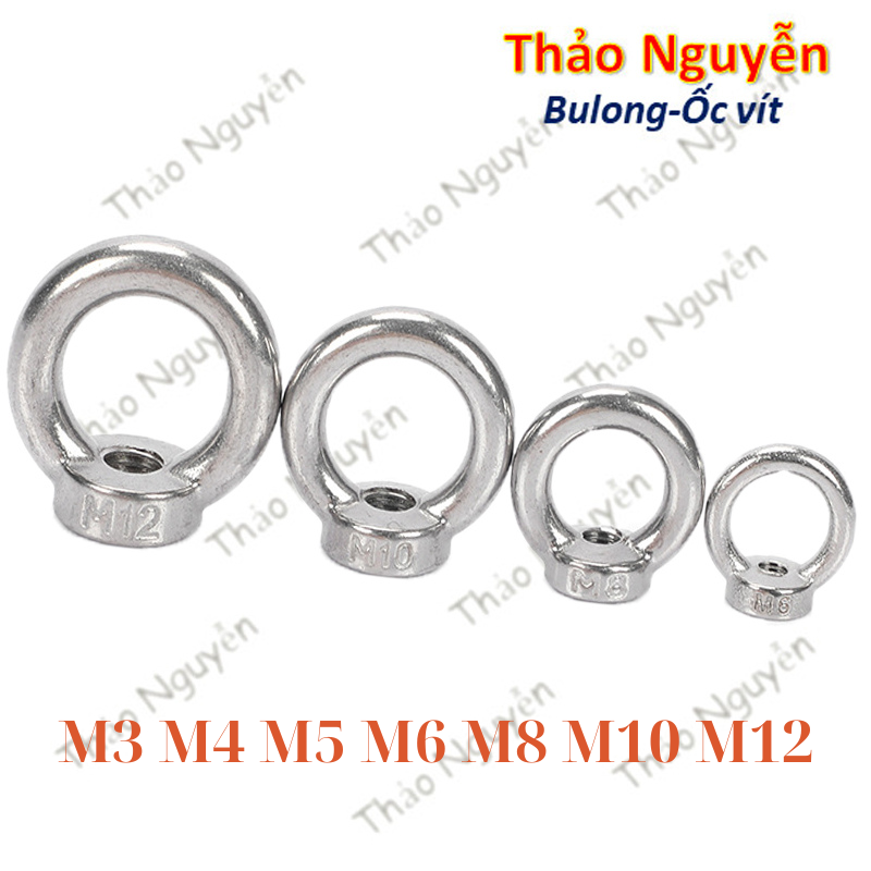 Bulong móc cẩu âm Inox 304 size M3 M4 M5 M6 M8 M10 M12