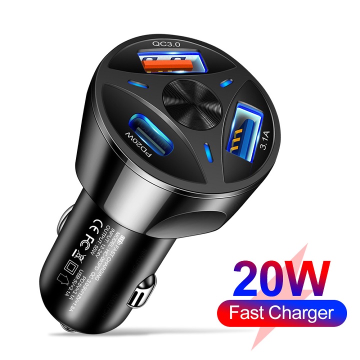 Tẩu sạc oto tau sac xe tẩu sạc USB cốc sạc dock sạc tẩu sạc củ sạc đa năng cho xe hơi xe ôtô 3 cổng USB