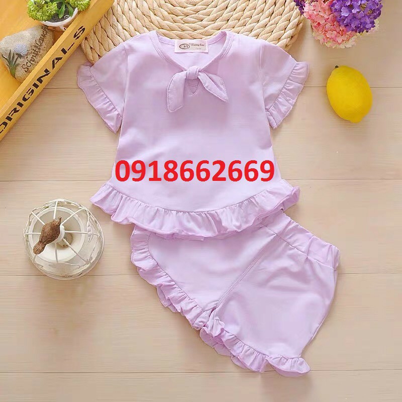 [FREESHIP 25K đơn 99K] Quần áo trẻ em bộ hè bé gái (set tim rua) cotton4c size 5-20kg - 6