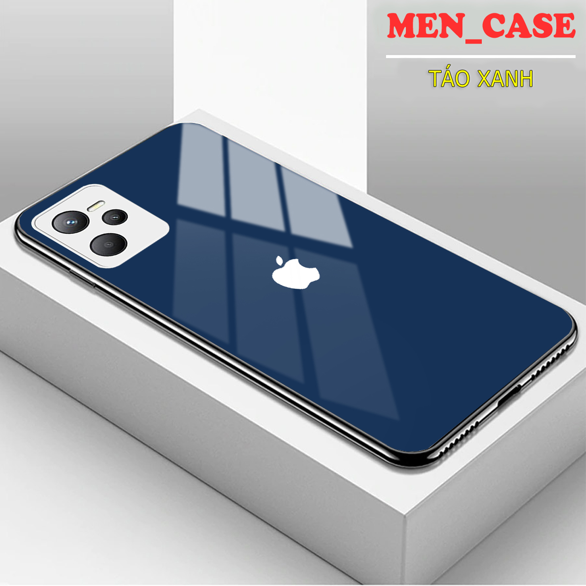 Ốp lưng giả iphone cho REALME C35  mặt kính cường lực , sáng bóng